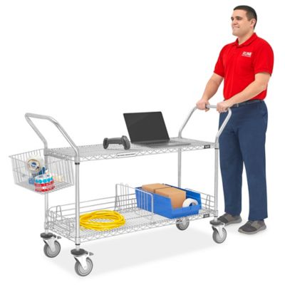 Chrome Heavy-Duty Wire Cart - 60 x 18 x 41