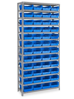 Mobile Gravity Shelf Bin Organizer - 7 x 12 x 4 Bins H-3897 - Uline