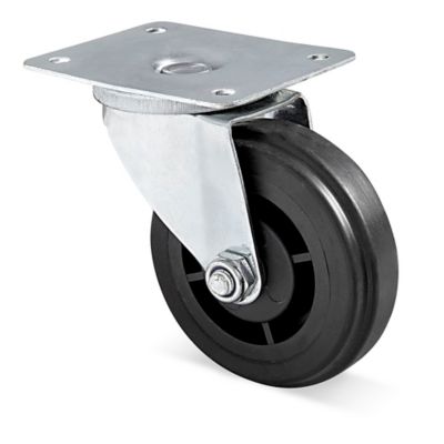 Rubber Caster for Hardwood Dollies - Swivel, 4 x 1 1/4" H-1792-CASTR