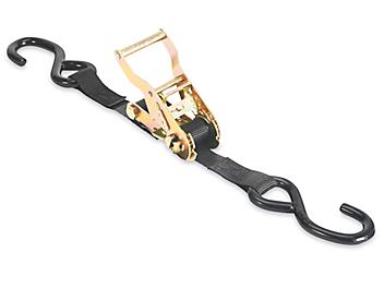 LiftAll&reg; Ratchet Tie-Downs - S-Hook, 1" x 15', 2,100 lb Capacity H-1795