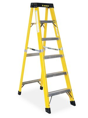 Fiberglass Podium Ladder - 7' Overall Height H-7015 - Uline