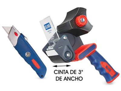 Uline Combo de Navaja y Despachador de Cinta de Agarre Seguro - 3" H-1822