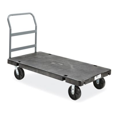 Plastic Platform Truck with Polyolefin Wheels 30 x 60" H1827BL Uline