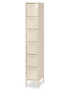 Industrial Lockers - Six Tier, 1 Wide, Assembled, 12" Wide, 18" Deep, Tan H-1845AT