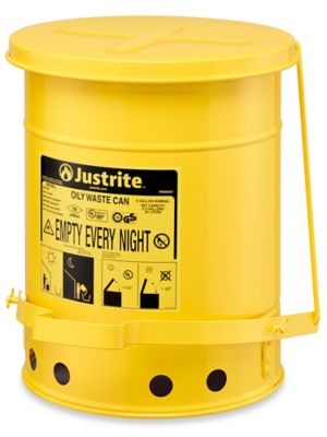 Oily Waste Can - Yellow, 6 Gallon H-1846Y