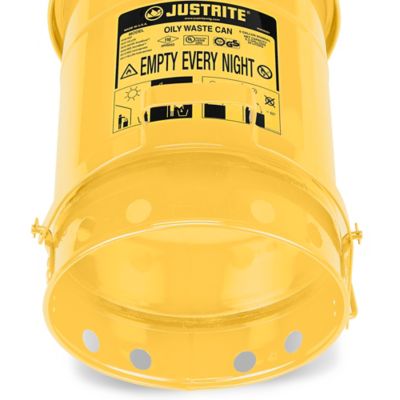 Oily Waste Can - Yellow, 6 Gallon H-1846Y - Uline