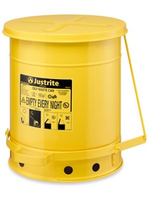 Oily Waste Can - Yellow, 10 Gallon H-1847Y