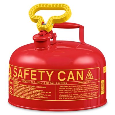 Gas Can - Type I, Red, Gasoline, 2 Gallon H-1848R-S1