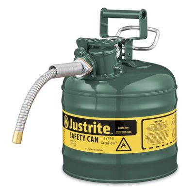 Gas Can - Type II, Green, Oil, 2 Gallon H-1849G - Uline