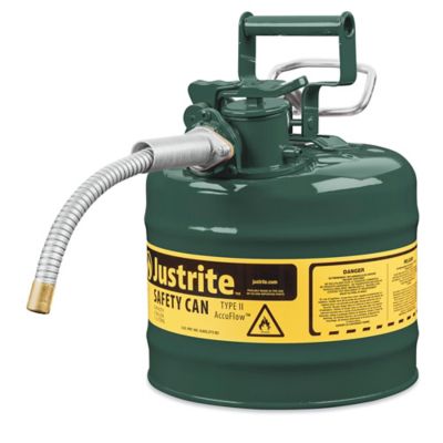 Gas Can - Type II, Green, Oil, 2 Gallon H-1849G - ULINE