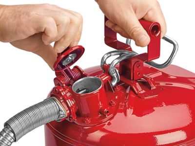 Gas Can - Type II, Red, Gasoline, 2 Gallon H-1849R - ULINE