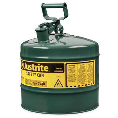 Gas Can - Type I, Green, Oil, 5 Gallon H-1850G - ULINE