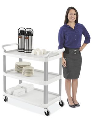 Rubbermaid® Service Cart - 41 x 20 x 38, Black H-1852BL - Uline