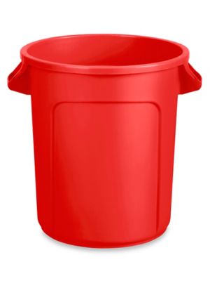 10 Gallon Red Round Commercial Trash Can, No Lid