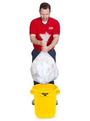 Rubbermaid Commercial Brute Contenitore Per Rifiuti Rotondo 10 Galloni (38 Litri) - Giallo, Heavy-Duty - 5