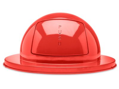 DT15REDGL Dome Top Bullet Trash Can - 15 Gallon Capacity - 15 3/8 Dia. x  34 1/2 H - Red in Color