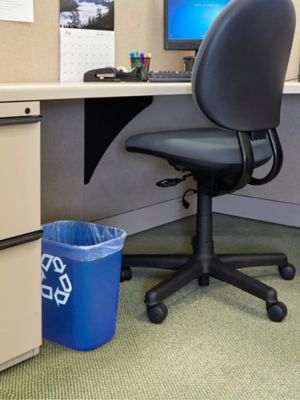 Rubbermaid® Office Trash Can - 3 Gallon, Black S-14491BL - Uline