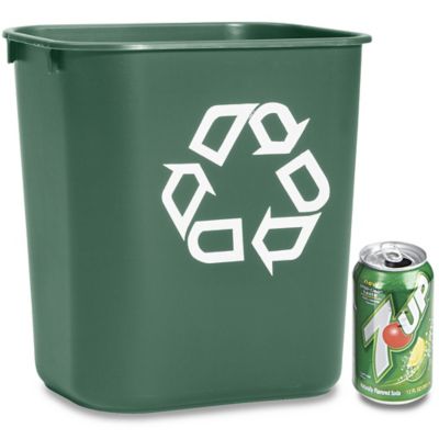 Rubbermaid&reg; Office Recycling Container - 3 Gallon, Green H-1858G