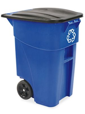 Rubbermaid® Recycling Container with Wheels - 50 Gallon, Blue