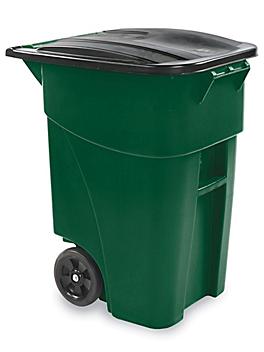 Rubbermaid&reg; Recycling Container with Wheels - 50 Gallon, Green H-1861G