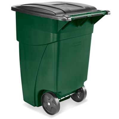 Rubbermaid® Trash Can with Wheels - 50 Gallon, Yellow H-1107Y - Uline