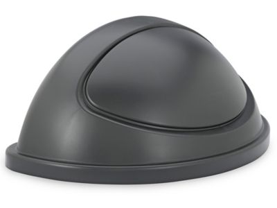 Rubbermaid Commercial Black Untouchable Plastic Half-Round Lid