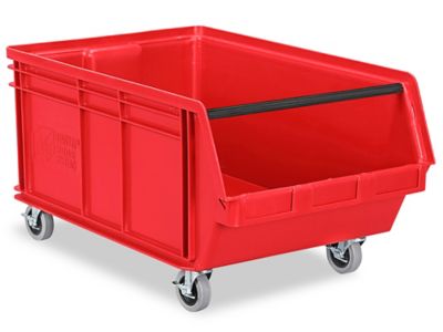 Magnum Hopper Bin with Casters - 29 x 18 x 15", Red H-1879R