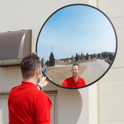 Zenith Safety Products Convex Mirror with Bracket, Indoor/Outdoor, 36  Diameter