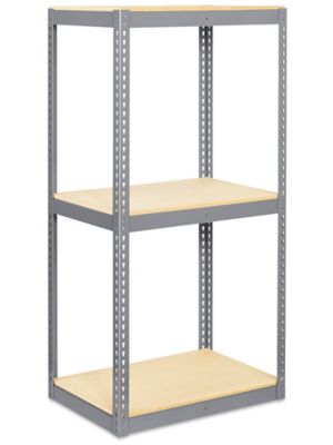 Global Industrial Wide Span Rack 96Wx24Dx96H, 3 Shelves No Deck 1100 Lb Cap Per Level Gray B2296818