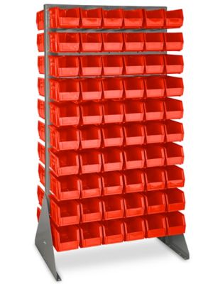 Double Sided Floor Rack Bin Organizer with 11 x 5 1/2 x 5 Bins H-1906 -  Uline