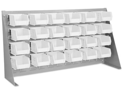 Bench Rack - 37 x 19" with 5 1/2 x 4 x 3" White Bins H-1908W