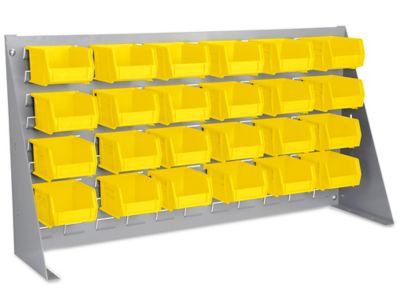 Wall Mount Panel Rack - 36 x 19 with 11 x 5 1/2 x 5 Yellow Bins H-1494Y -  Uline