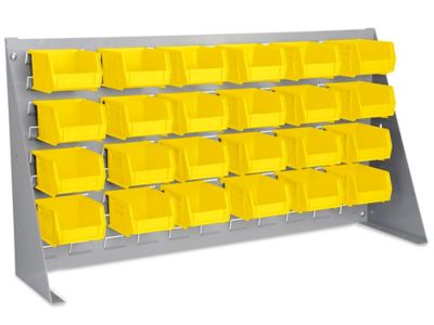 Bench Rack - 37 x 19 with 7 1/2 x 4 x 3 Blue Bins - ULINE - H-1425BLU