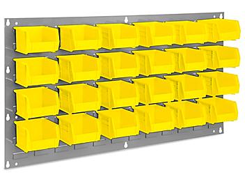 Wall Mount Panel Rack - 36 x 19" with 5 1/2 x 4 x 3" Yellow Bins H-1909Y