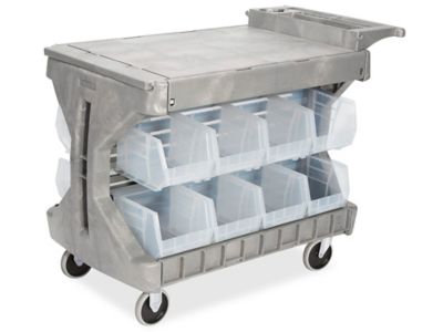 Bin Utility Cart - 11 x 8 x 7" Clear Bins H-1910C