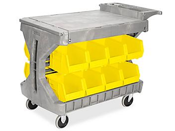 Bin Utility Cart - 11 x 8 x 7" Yellow Bins H-1910Y