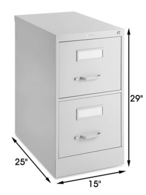 Vertical File Cabinet - Letter, 2 Drawer, Light Gray