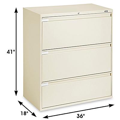 Lateral File Cabinet 36 Wide 3 Drawer Tan H 1916t Uline