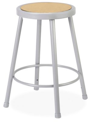 Shop Stool with Backrest - Metal with Adjustable Legs - ULINE - H-4828