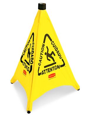 Rubbermaid&reg; Wet Floor Sign -  Pop-up,  Multilingual, 20" H-1931