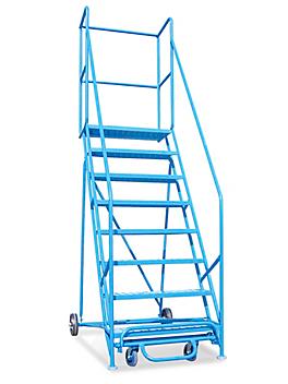 8 Step Rolling Safety Ladder with 15" Top Step H-1938