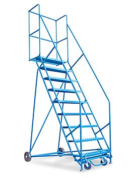 9 Step Rolling Safety Ladder with 15" Top Step H-1939