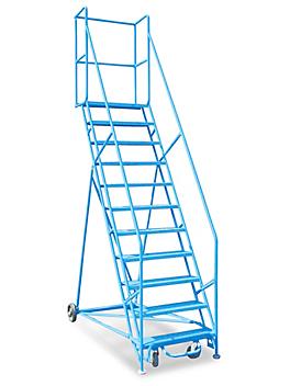 11 Step Rolling Safety Ladder with 15" Top Step H-1941