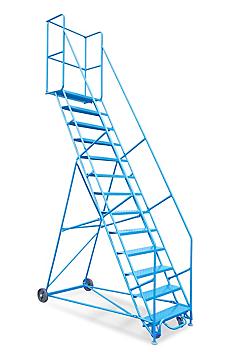 13 Step Rolling Safety Ladder with 15" Top Step H-1943