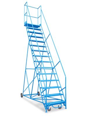 15 Step Rolling Safety Ladder with 15" Top Step H-1945