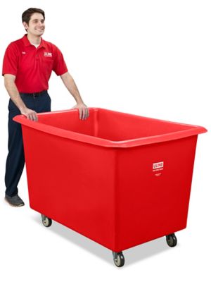 Uline Trash Can with Wheels - 95 Gallon, Red H-7938R - Uline