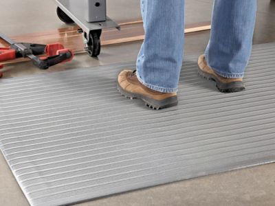 Anti-Fatigue Mat: 5' Long, 3' Wide, 1/2 Thick, Natural Rubber, Heavy-Duty