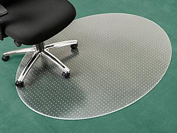 Oval Carpet Chair Mat - No Lip, 60 x 48", Clear H-2046