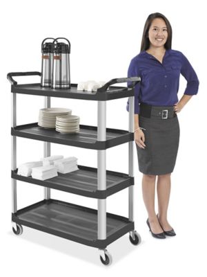 Rubbermaid® Service Cart - 41 x 20 x 38, Black H-1852BL - Uline