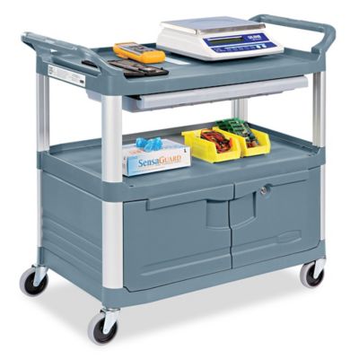 Rubbermaid® Service Cart with Cabinet H-2060 - Uline